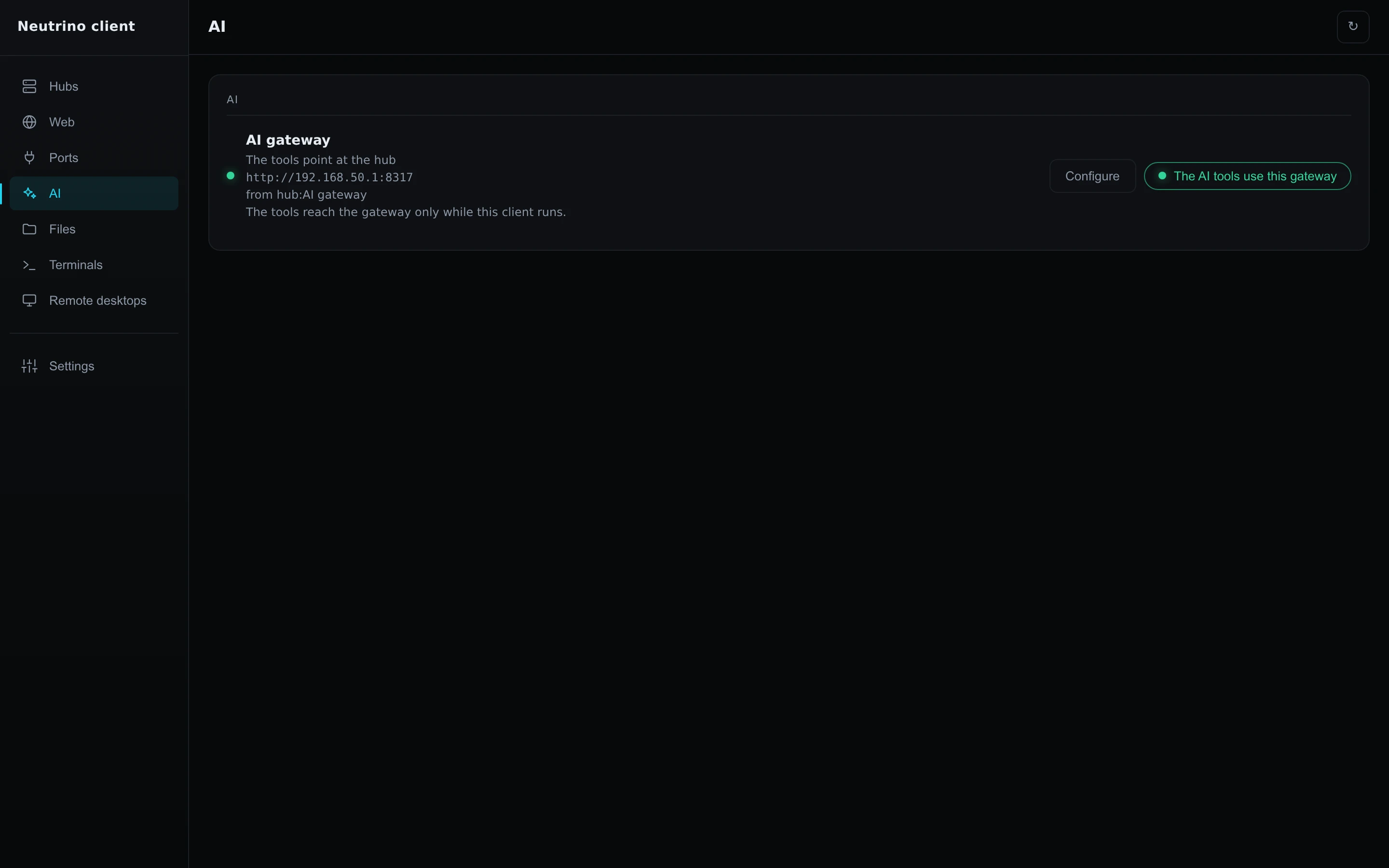 The laptop's AI page with the tools pointing at the hub